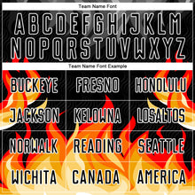 Load image into Gallery viewer, Custom Black Gray Red-Gold Flame Sublimation Soccer Uniform Jersey