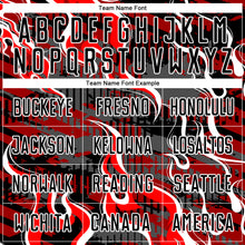 Load image into Gallery viewer, Custom Black Red-White Flame Sublimation Soccer Uniform Jersey