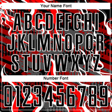 Load image into Gallery viewer, Custom Black Red-White Flame Sublimation Soccer Uniform Jersey