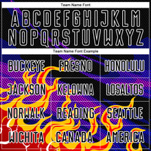 Load image into Gallery viewer, Custom Black Red-Purple Flame Sublimation Soccer Uniform Jersey