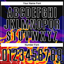 Load image into Gallery viewer, Custom Black Red-Purple Flame Sublimation Soccer Uniform Jersey