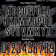 Load image into Gallery viewer, Custom Black Red-Gold Flame Sublimation Soccer Uniform Jersey