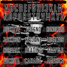 Load image into Gallery viewer, Custom Black Red-Gold Skull Flame Sublimation Soccer Uniform Jersey