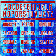 Load image into Gallery viewer, Custom Thunder Blue Red-White American Flag Flame Sublimation Soccer Uniform Jersey