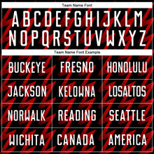 Load image into Gallery viewer, Custom Black White-Red Zigzag Shape Sublimation Soccer Uniform Jersey