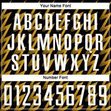 Load image into Gallery viewer, Custom Black White-Gold Zigzag Shape Sublimation Soccer Uniform Jersey