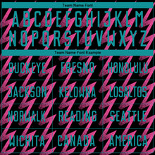 Load image into Gallery viewer, Custom Black Teal-Pink Zigzag Shape Sublimation Soccer Uniform Jersey