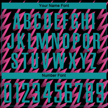 Load image into Gallery viewer, Custom Black Teal-Pink Zigzag Shape Sublimation Soccer Uniform Jersey