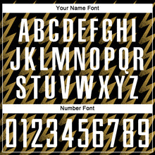 Load image into Gallery viewer, Custom Black White-Old Gold Zigzag Shape Sublimation Soccer Uniform Jersey