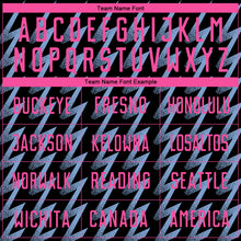 Load image into Gallery viewer, Custom Black Pink-Light Blue Zigzag Shape Sublimation Soccer Uniform Jersey