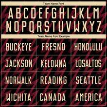 Load image into Gallery viewer, Custom Black Cream-Crimson Zigzag Shape Sublimation Soccer Uniform Jersey