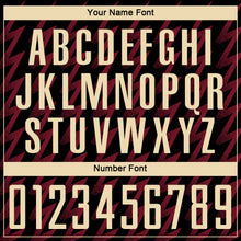 Load image into Gallery viewer, Custom Black Cream-Crimson Zigzag Shape Sublimation Soccer Uniform Jersey