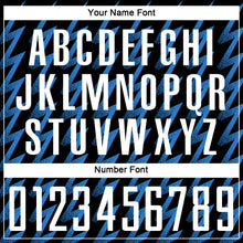 Load image into Gallery viewer, Custom Black White-Powder Blue Zigzag Shape Sublimation Soccer Uniform Jersey