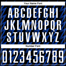 Load image into Gallery viewer, Custom Black White-Thunder Blue Zigzag Shape Sublimation Soccer Uniform Jersey