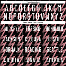 Load image into Gallery viewer, Custom Black White-Medium Pink Zigzag Shape Sublimation Soccer Uniform Jersey