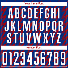 Load image into Gallery viewer, Custom Royal White-Red Zigzag Shape Sublimation Soccer Uniform Jersey