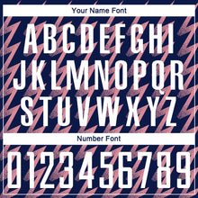 Load image into Gallery viewer, Custom Navy White-Medium Pink Zigzag Shape Sublimation Soccer Uniform Jersey