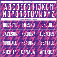 Load image into Gallery viewer, Custom Purple White-Pink Zigzag Shape Sublimation Soccer Uniform Jersey