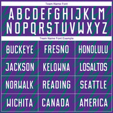 Load image into Gallery viewer, Custom Purple White-Teal Zigzag Shape Sublimation Soccer Uniform Jersey