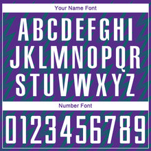 Load image into Gallery viewer, Custom Purple White-Teal Zigzag Shape Sublimation Soccer Uniform Jersey