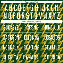 Load image into Gallery viewer, Custom Green White-Gold Zigzag Shape Sublimation Soccer Uniform Jersey