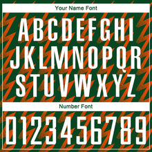 Load image into Gallery viewer, Custom Green White-Orange Zigzag Shape Sublimation Soccer Uniform Jersey