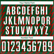 Load image into Gallery viewer, Custom Kelly Green White-Red Zigzag Shape Sublimation Soccer Uniform Jersey