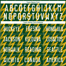 Load image into Gallery viewer, Custom Kelly Green White-Gold Zigzag Shape Sublimation Soccer Uniform Jersey