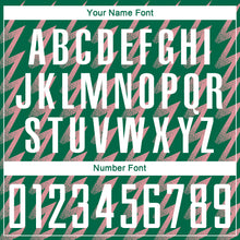 Load image into Gallery viewer, Custom Kelly Green White-Medium Pink Zigzag Shape Sublimation Soccer Uniform Jersey