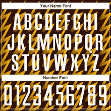 Load image into Gallery viewer, Custom Brown White-Gold Zigzag Shape Sublimation Soccer Uniform Jersey