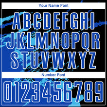 Load image into Gallery viewer, Custom Black Thunder Blue-Sky Blue Abstract Fragment Art Splash Sublimation Soccer Uniform Jersey