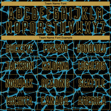 Load image into Gallery viewer, Custom Black Panther Blue-Old Gold Abstract Network Splash Sublimation Soccer Uniform Jersey