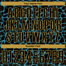 Load image into Gallery viewer, Custom Black Panther Blue-Old Gold Abstract Network Splash Sublimation Soccer Uniform Jersey