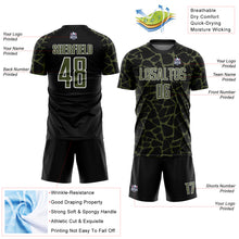 Load image into Gallery viewer, Custom Black Olive-White Abstract Network Splash Sublimation Soccer Uniform Jersey