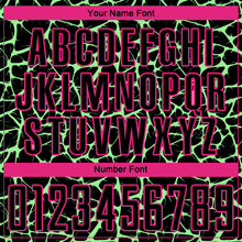 Load image into Gallery viewer, Custom Black Pea Green-Hot Pink Abstract Network Splash Sublimation Soccer Uniform Jersey