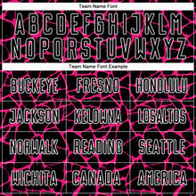 Load image into Gallery viewer, Custom Black Hot Pink-White Abstract Network Splash Sublimation Soccer Uniform Jersey