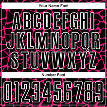 Load image into Gallery viewer, Custom Black Hot Pink-White Abstract Network Splash Sublimation Soccer Uniform Jersey