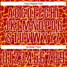 Load image into Gallery viewer, Custom Red Gold-White Abstract Network Splash Sublimation Soccer Uniform Jersey