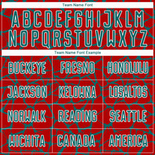 Load image into Gallery viewer, Custom Red Teal-White Abstract Network Splash Sublimation Soccer Uniform Jersey