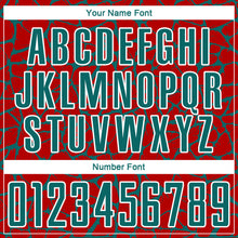 Load image into Gallery viewer, Custom Red Teal-White Abstract Network Splash Sublimation Soccer Uniform Jersey