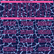 Load image into Gallery viewer, Custom Navy Light Blue-Pink Abstract Network Splash Sublimation Soccer Uniform Jersey