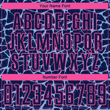 Load image into Gallery viewer, Custom Navy Light Blue-Pink Abstract Network Splash Sublimation Soccer Uniform Jersey