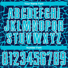 Load image into Gallery viewer, Custom Navy Lakes Blue-White Abstract Network Splash Sublimation Soccer Uniform Jersey