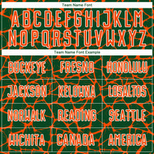 Load image into Gallery viewer, Custom Green Orange-White Abstract Network Splash Sublimation Soccer Uniform Jersey