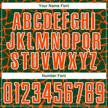 Load image into Gallery viewer, Custom Green Orange-White Abstract Network Splash Sublimation Soccer Uniform Jersey