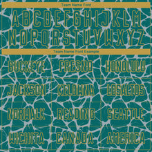Load image into Gallery viewer, Custom Teal Gray-Old Gold Abstract Network Splash Sublimation Soccer Uniform Jersey