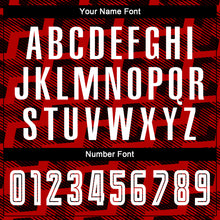 Load image into Gallery viewer, Custom Black White-Red Line Sublimation Soccer Uniform Jersey