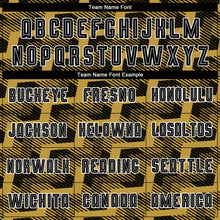 Load image into Gallery viewer, Custom Black Old Gold-White Line Sublimation Soccer Uniform Jersey