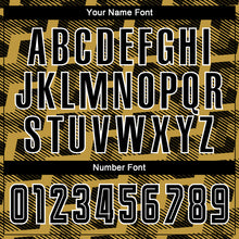 Load image into Gallery viewer, Custom Black Old Gold-White Line Sublimation Soccer Uniform Jersey