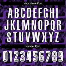 Load image into Gallery viewer, Custom Black White-Purple Line Sublimation Soccer Uniform Jersey